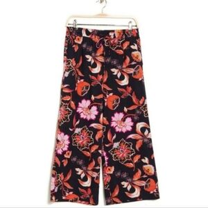 Laundry By Shelli Segal Linen Blend Floral Wide Leg Palazzo Pants Large